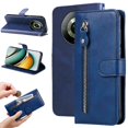 thumbnail image 1 of Estuche de Cuero PU con Cierre para Realme 11 Pro Plus , Funda Protectora con Billetera y Correa, 1 of 6