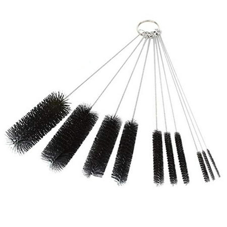 Canopus Nylon Tube Straw Brush Set: 8.2 Inch Small Bottle Brush Set for Cleaning Pipe, Straw, Test Tube, 10 Piece Variety