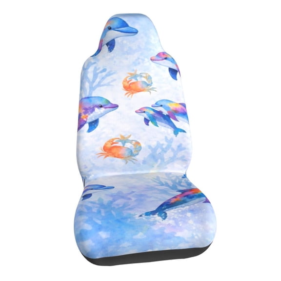 Rainbow Dolphin Ocean Car Seat Covers Stretch Car Seat Protectors Universal Fit