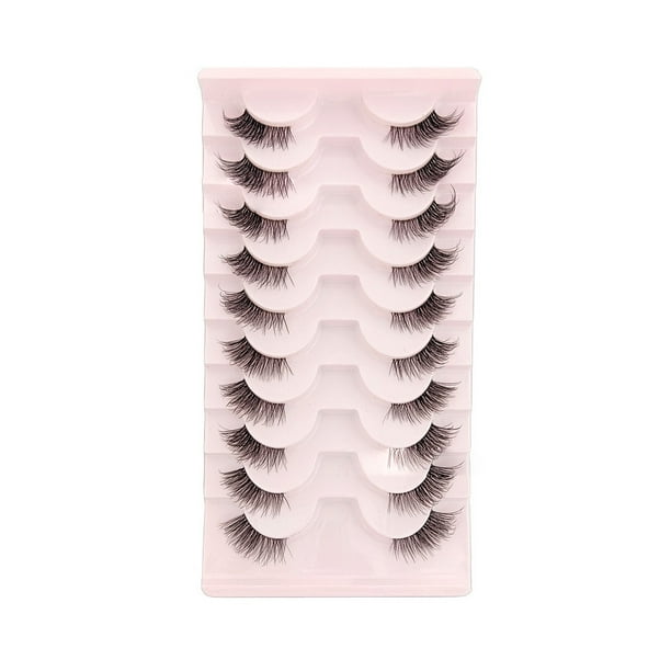 Pestañas postizas naturales, medias pestañas, cortas, tenues, transparentes, paquete de pestañas de visón sintético 3D, estilo ojo de gato.