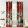 thumbnail image 2 of Hokiten Red Christmas Blackout Curtains | Light Blocking Print Window Curtains, Xmas Tree Farmhouse Snowflake Thermal Insulated Window Drapes for Living Room Kitchen Cafe (2 Panels, 104"W x 63"L), 2 of 7