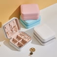 thumbnail image 2 of Nituyy Jewelry Box, Portable Large Capacity Jewelry Case Rectangular Storage Box for Necklace Earrings, White/Pink/Blue, 2 of 4