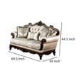 thumbnail image 7 of Vera Loveseat, Tufted Beige, Rolled Arms, Cherry Brown Solid Wood, 70 Inch, 7 of 7