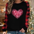 thumbnail image 2 of BLVB Valentines Day Shirts Women Cute Heart Shirt Casual Valentines Shirts for Women Plaid Long Sleeve Graphic Tees Tops, 2 of 4