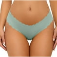 thumbnail image 4 of Odbmxy Women's Plus Size Panties Hipster High Cut Womens G String Panties Solid Green Stretch Sports Thong Panties, 4 of 5