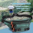 thumbnail image 2 of Riñonera de nailon, riñonera deportiva impermeable, con orificio para auriculares, para hombres y mujeres, bolsas de viaje Hugtrwg Para estrenar, 2 of 6