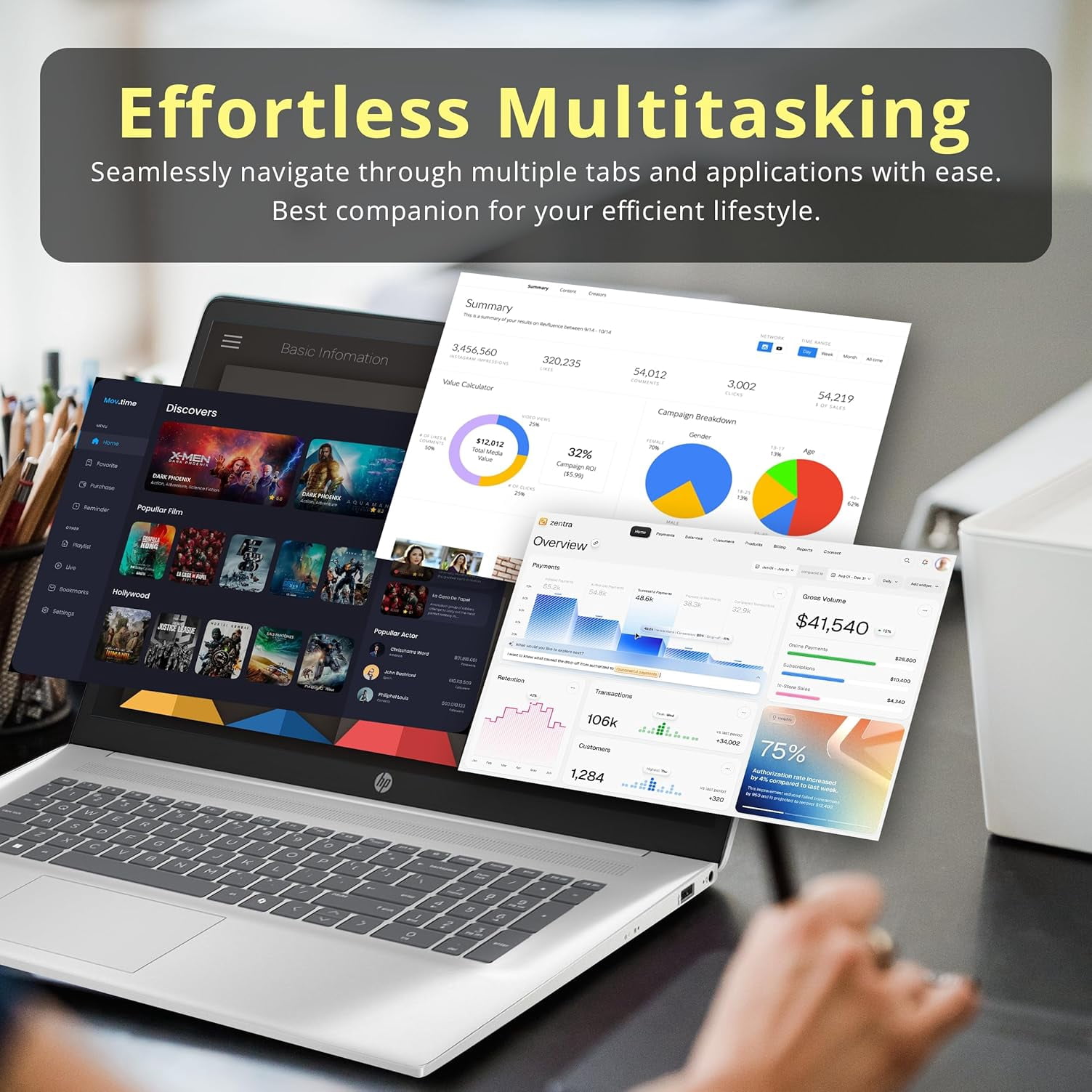 HP 17.3" FHD Business Laptop, Intel i7-1355U, 64GB RAM, 3TB Storage (2TB SSD+1TB Docking Station Set), Intel Iris Xe Graphics, Full-Size Keyboard, Copilot, Wi-Fi 6, Webcam, Windows 11 Pro, Silver