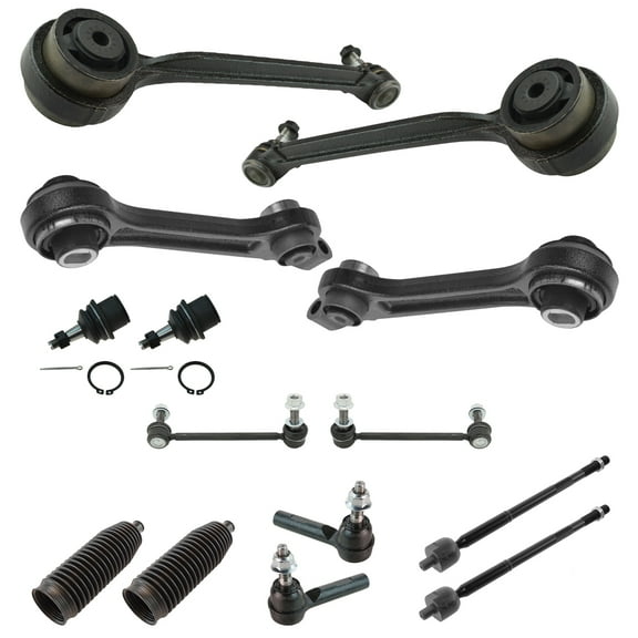 TRQ Front Control Arms Ball Joints Sway Links Tie Rods & Bellows for Chrysler PSA32023 Fits select: 2011-2014 DODGE CHARGER, 2014 CHRYSLER 300C