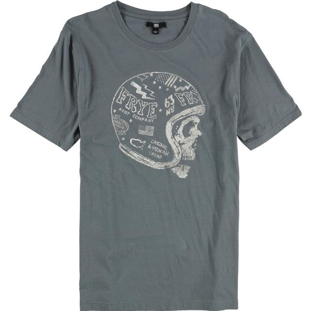 Frye Mens Short Sleeve Crewneck Graphic T-Shirt, blue, L