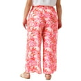 thumbnail image 4 of DARING DIVA Women's Plus Palazzo Pants Wide Leg Trousers with Pocket 1X Pink, 4 of 6