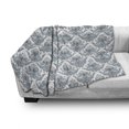thumbnail image 3 of Winter Soft Flannel Fleece Blanket, Damask Inspired Classical Flowers Botanical Old Fashioned Foliage Motifs, Cozy Plush for Indoor and Outdoor Use, 70" x 90", Grey Pale Blue White, by Ambesonne, 3 of 6