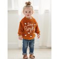 thumbnail image 5 of Baby Boy Girl Halloween Oversized Knit Sweater Letter Pumpkin Chunky Long Sleeve Pullover Sweater Shirts Warm Fall Winter Tops Clothes, 5 of 8