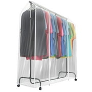 Sorbus Garment Rack Cover - 6 Ft Transparent Clothes Rail Cover, Garment Coat Hanger Protector Clothing Storage for Dresses, Suits, Coats, and More