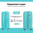 thumbnail image 4 of Expandable Hardshell Suitcase Set(20"24"28"), Luggage Sets 3 Piece with 360° Double Spinner Wheels,  Lightweight Durable Suitcase Set with  TSA Lock  for Travel, Jurney, Lake Blue, 4 of 9