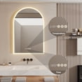 thumbnail image 3 of LUVODI LED Dimmable Lighted Makeup Mirror 24x36 inch Anti-Fog Bathroom Mirror Time Date Temp Arched, 3 of 15