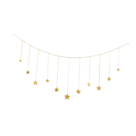 Wall Hanging Boho Aesthetic Room Decor star Hanging Art Bohemian Home Decoration for Girls Room Nursery Bedroom Livingroom Dorm, Ideal, Gold, 49.2 in