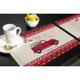 thumbnail image 4 of Placemats Set of 6,Non Slip Washable Table Mats Set, Valentine''s Day Red Truck with Flowers Table Placemats for Kitchen Dining Table,Wedding Holiday Party Decoration, 4 of 5