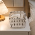 thumbnail image 2 of Cotton and Linen Desktop Storage Box, Miscellaneous Item Storage Box, Simple Pattern Storage Basket, Decorative Storage Basket, for Organizing Clothes, Toys, Books, and Daily Essentials, 2 of 6