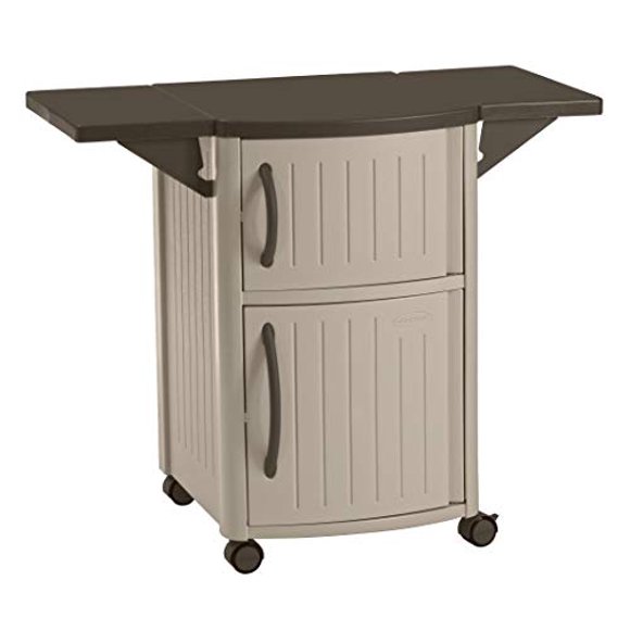Suncast Station de Préparation de Grillades Extérieure - Station de Préparation de Table de Rangement Portable pour Divertissement BBQ Extérieur - Ranger l'Accessoire de Grillade