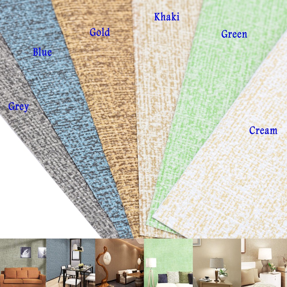 Selfadhesive Faux Grasscloth Wallpaper Texture Film Wallpaper