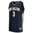 thumbnail image 2 of Men's Fanatics Jordan Poole Navy New Orleans Pelicans Fast Break Replica Jersey - Icon Edition, 2 of 3