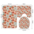 thumbnail image 3 of White Orange Sunflower Green Leaf Pattern Bathroom Rugs Sets 3 Piece,Toilet Cover Set,Absorbent Non Slip Bathroom Mats Sets with U-Shaped Contour Rug Toilet Rug Set, 3 of 5