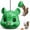 Green, variant on Squirrel Head Face Hanging Feeder, Black Squirrel Face Design Design, Plastic, 5.5 x 5.5 in, 1 Count