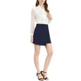 thumbnail image 2 of MODA NOVA Juniors High Low Hem Elastic Waist Zip Side Office Pencil Mini Skirt, 2 of 6