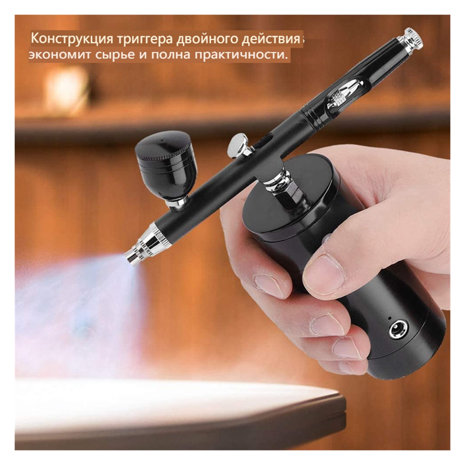 Portable Rechargeable Mini Air Gun Kit with Compressor Air-Brush Paint Spray Gun Airbrush Set For Nail Art Cake Fog Mist Sprayer ,User-Friendly Design