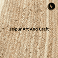thumbnail image 2 of Jaipur Art And Craft Bohemian Indoor Carpet Scalloped White Reversible Jute Area Rug (3x10 Sq ft), 2 of 6