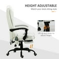 thumbnail image 6 of 7 Point Vibrating Massage Office Chair High Back White PU Leather Adjustable Height Reclining With Footrest, 6 of 9