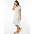 thumbnail image 6 of Celebrity Pink Women's and Women's Plus Puff Sleeve Midi Dress, Sizes XS-4X, 6 of 11
