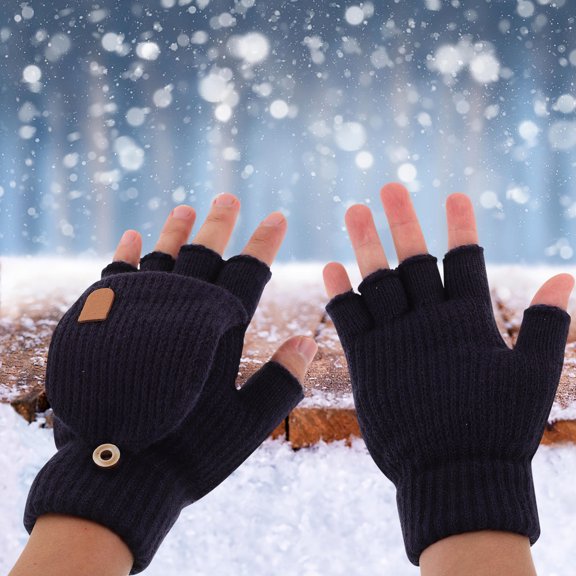TABLZONE 1 Pair Dark USB Heated Gloves with Cover, Warm Winter Outdoor Gloves for Men and Women