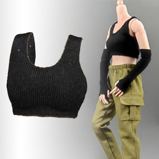 Accesorios de chaleco de moda CUTICAT ropa en miniatura para muñeca de 12' Negro Figura chaleco