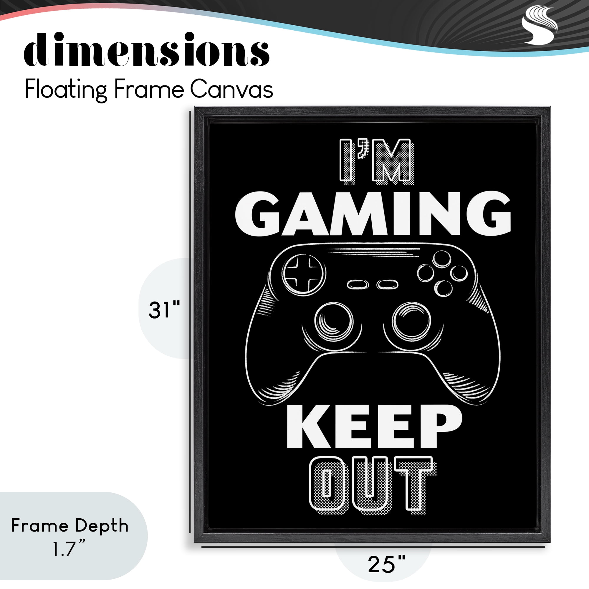 Stupell Industries I'm Gaming Keep Out Black Framed Floater Canvas Wall Art, design by Marcus Prime