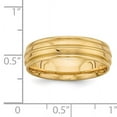 thumbnail image 3 of 14k Yellow Gold 6mm Standard Weight Comfort Fit Brushed Satin with Center Line Fancy Wedding Band Size 7.5 YB114S, 3 of 3