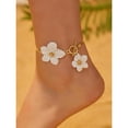 thumbnail image 5 of YYKihy French High End Design Alloy Flower Anklet Light European And American Fashion Simple Female Style, 5 of 9