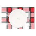 thumbnail image 2 of Ryvnso Placemats Set of 4 Plaid Red Checkered Dining Mats Heat-Resistant Non-Slip Washable Table Mat, 2 of 8