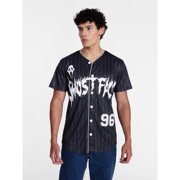 Ghostface Men's and Big Men's Front Back Graphic Baseball Jersey, Sizes S-3XL