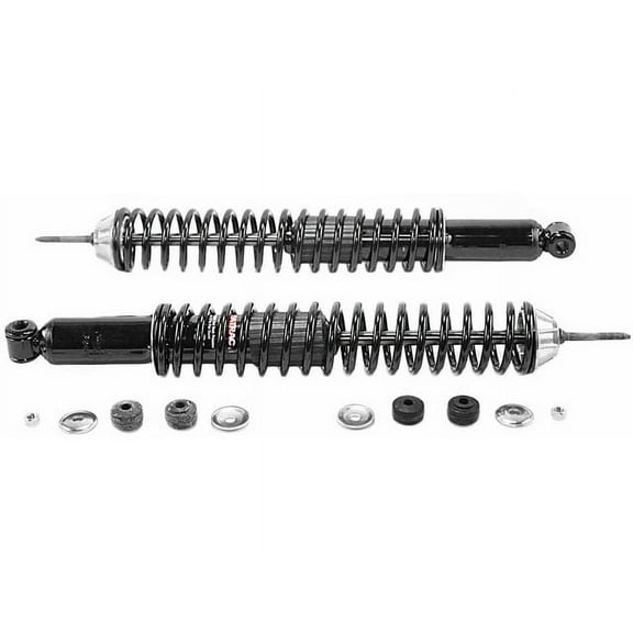 Rear Shock Absorber and Coil Spring Assembly - Compatible with 1992 - 2002 Ford E-250 Econoline 1993 1994 1995 1996 1997 1998 1999 2000 2001
