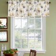 thumbnail image 5 of 2 Panels Gray Beige Floral Valance for Windows, Spring Modern Botanical Flowers Blossom Light Filtering Kitchen Curtains, Rod Pocket Window Treatment Curtain Valances for Living Room Bedroom, 42"x12", 5 of 9