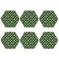 thumbnail image 2 of Pofeuu Broccoli 3 Print Leather Coasters Set of 6, Round Cups Mugs Mat Pad for Home Kitchen Heat Resistant Drink Coasters,Hexagon, 2 of 7