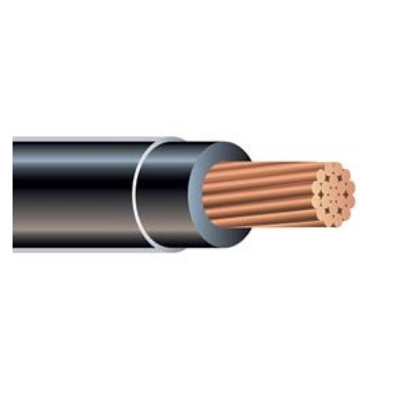 25FT 2 AWG THHN Stranded Copper Building Wire 600V Black