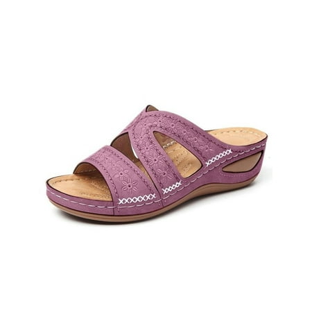 

Harsuny Women s Wedge Sandals Summer Beach Slipper Mules Slides Shoes