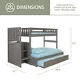 thumbnail image 6 of Solid Pine Staircase Twin over Full Bunk Bed/Chest/Twin Trundle in Charcoal Gray, 6 of 9