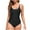 Black, variant on Youyipin One Piece Swimsuit Women Sports Adjustable Strap Bathing Suit Color Block Ribbed High Cut Swimsuits Beach Vacation Clothes For Women