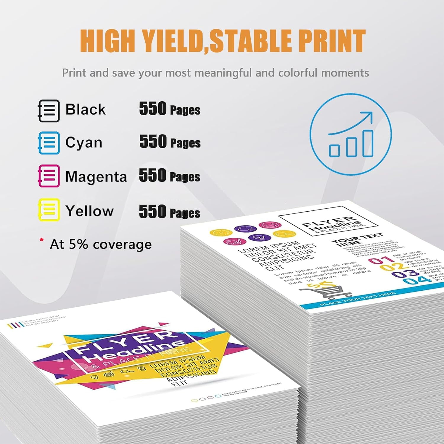 LC203XL Ink Cartridges Replacement For Brother Printers - High Yield, 4 Pack (BK/C/M/Y), Works With MFC-J480DW, J485DW, J460DW, J4620DW, J4420DW