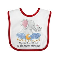 Inktastic My Aunt Loves Me to the Moon and Back Elephant Family Boys or Girls Baby Bib