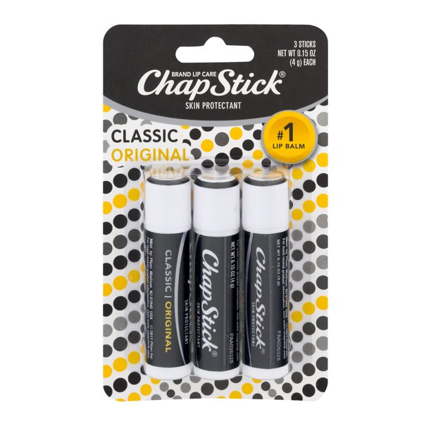 ChapStick Classic Original Lip Balm, 3 Pack