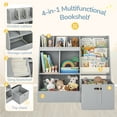 thumbnail image 5 of Curipeer 30'' Kids Bookshelf , 3-Tier Toy Storage Organizer with Removable Toy Bins, Gray, 5 of 9